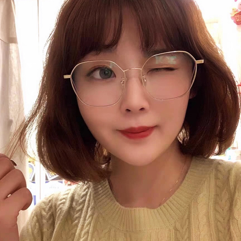 新款方框轻盈细边防蓝光平光镜 男女配镜近视框架时尚气质眼镜框