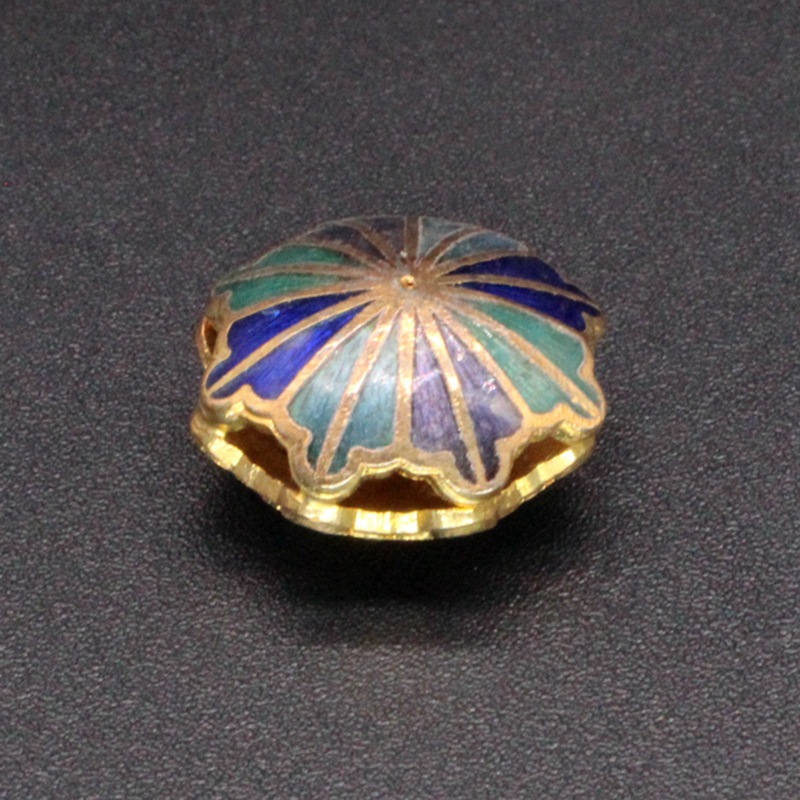 传统高温珐琅(七宝烧)diy佛珠串链配件景泰蓝老货17mm圆扁隔珠