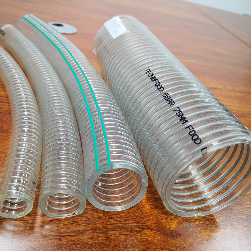 厂家定做pvc饮用水专用软管食品级 透明钢丝增强软管批发50米一卷