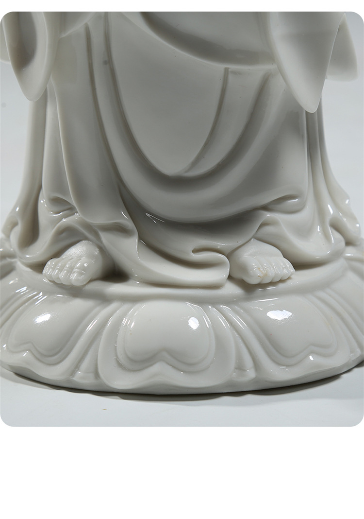 【上美】德化陶瓷16吋仿古阿弥陀佛立莲站像白瓷佛像家居供奉摆件