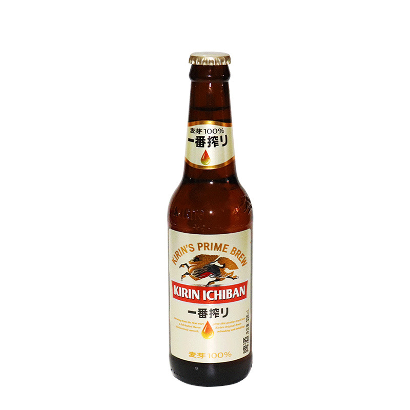 日本kirin麒麟一番榨精酿全麦芽啤酒330ml*24瓶整箱