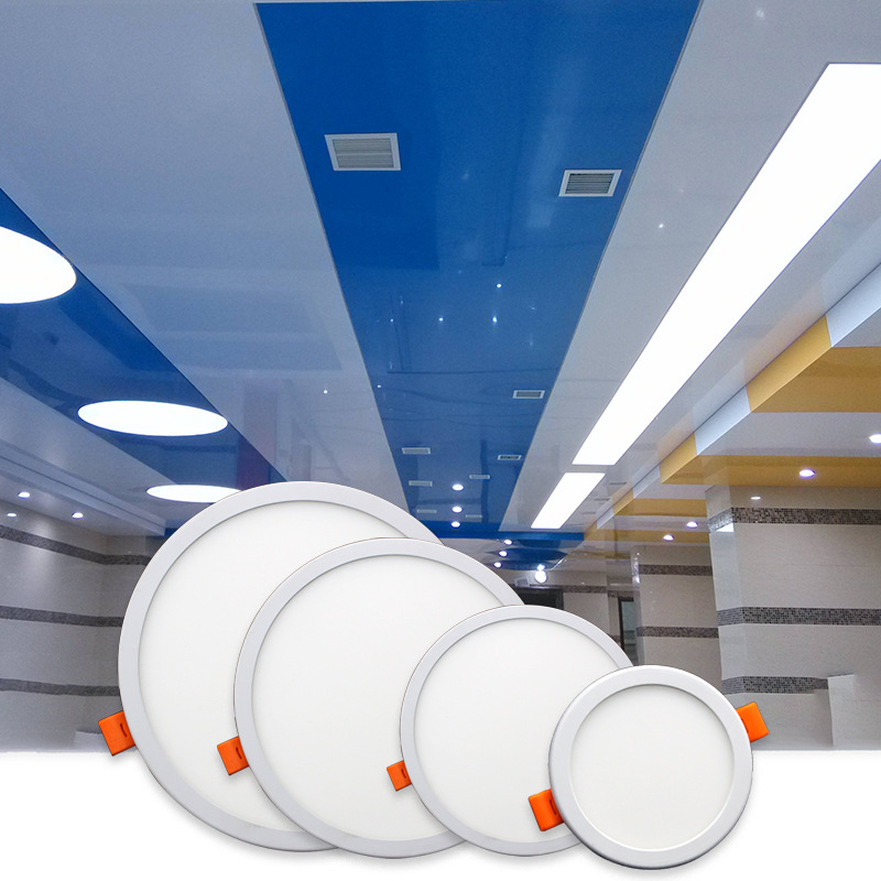 Ultra-Thin Panel Light round Pvc Living Room Aisle Corridor Adjustable Ceiling Free Hole 15w8w Downlight