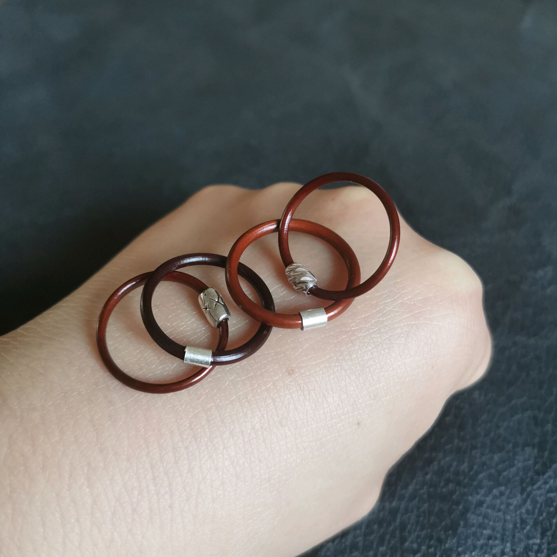 鸡血藤戒指西藏藤镯情侣木细戒 男女款西藏拉萨特产纯