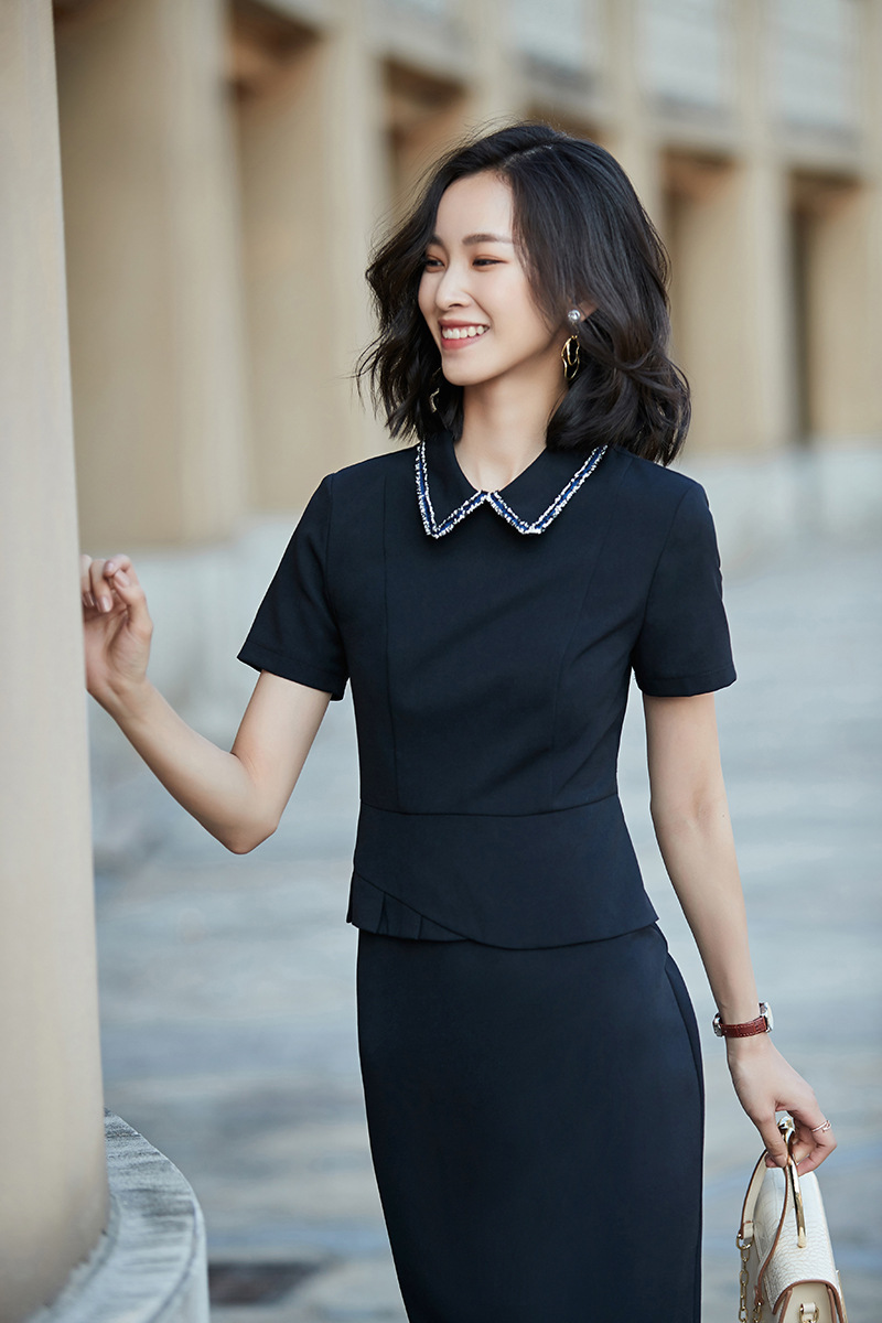 夏季新款教师连衣裙幼儿园职业装女装美容院ol幼师工作服面试正装