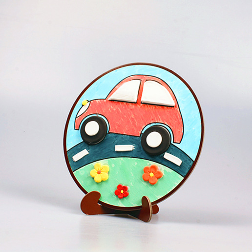 六一儿童diy圆形粘土纸盘画手工制作粘土材料包幼儿园小学生礼物