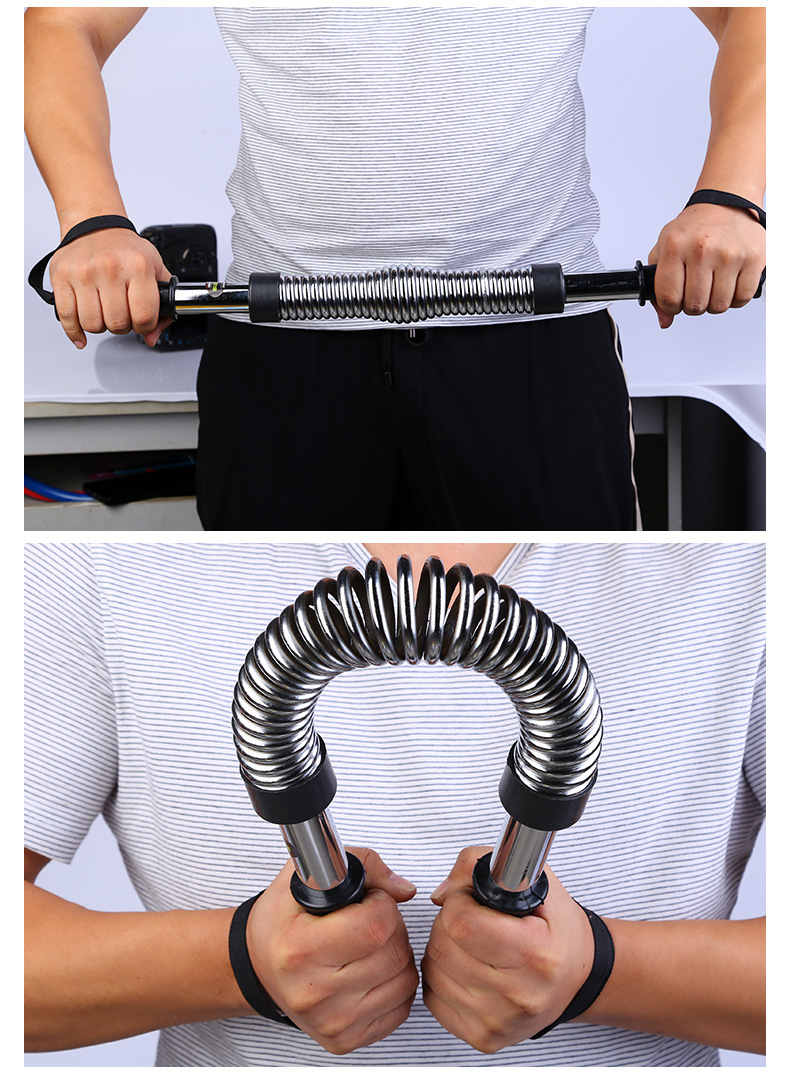 臂力器30kg40kg50kg60kg健身锻炼男士家用弹簧臂力器握力棒臂力棒