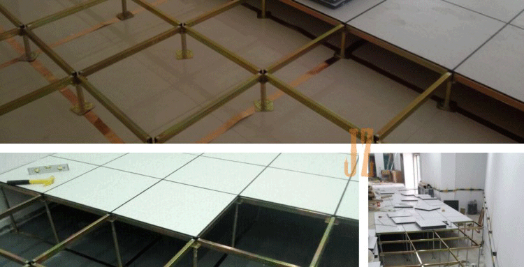 机房监控室透明景观地面可视600 600 高架空钢化玻璃防静电地板