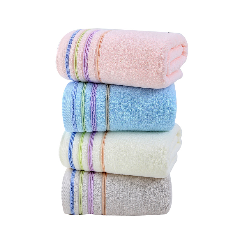 Cotton 32-Strand Large Bath Towel 70 * 140cm Home Daily Gift Absorbent Bath Towel Embroidered Logo Factory Wholesale