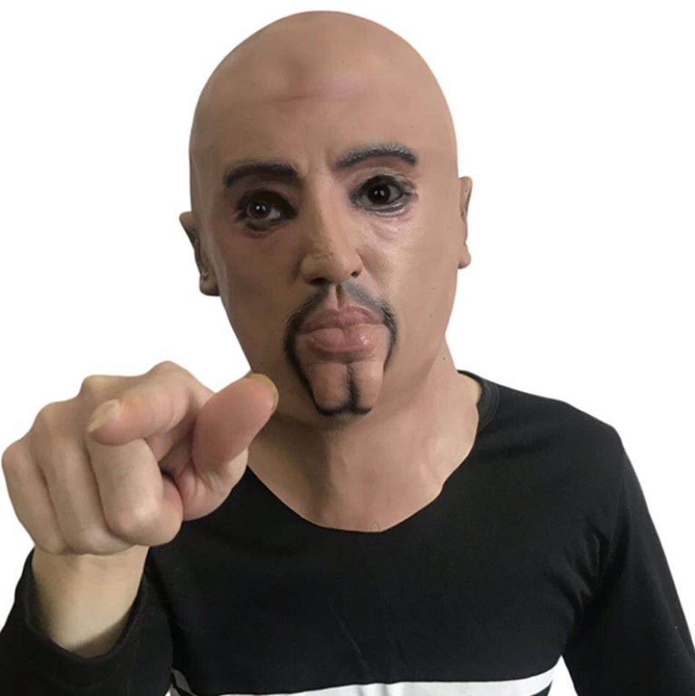 万圣节环保乳胶黑社会青年面具胡子光头头套化妆舞会酒吧整蛊道具