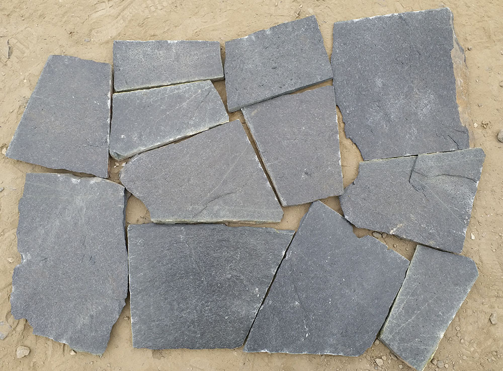 厂家供应黑色石英岩碎拼 黑色冰裂纹 黑色乱形