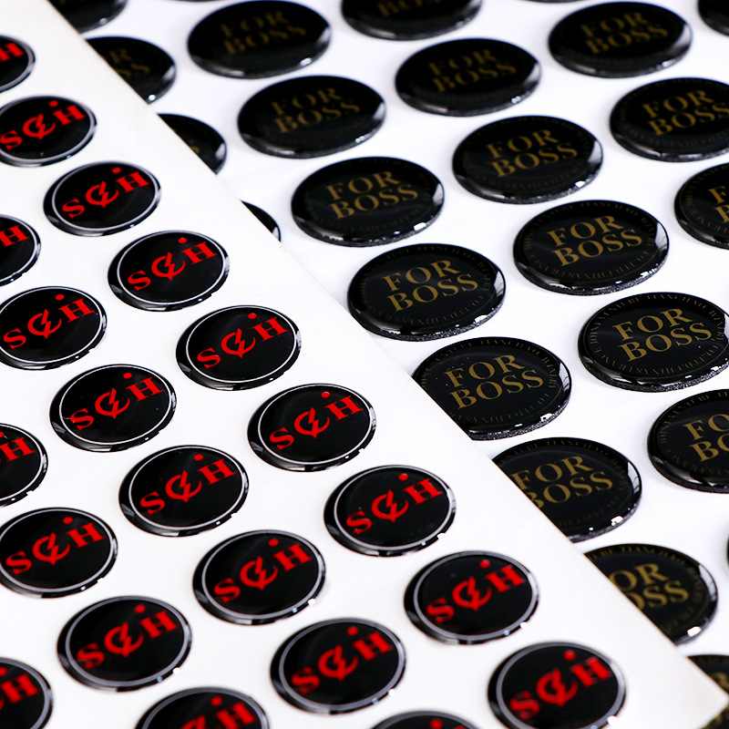 批发圆形不干胶滴胶贴纸水晶滴塑商标定做 pvc水晶滴胶标签定制