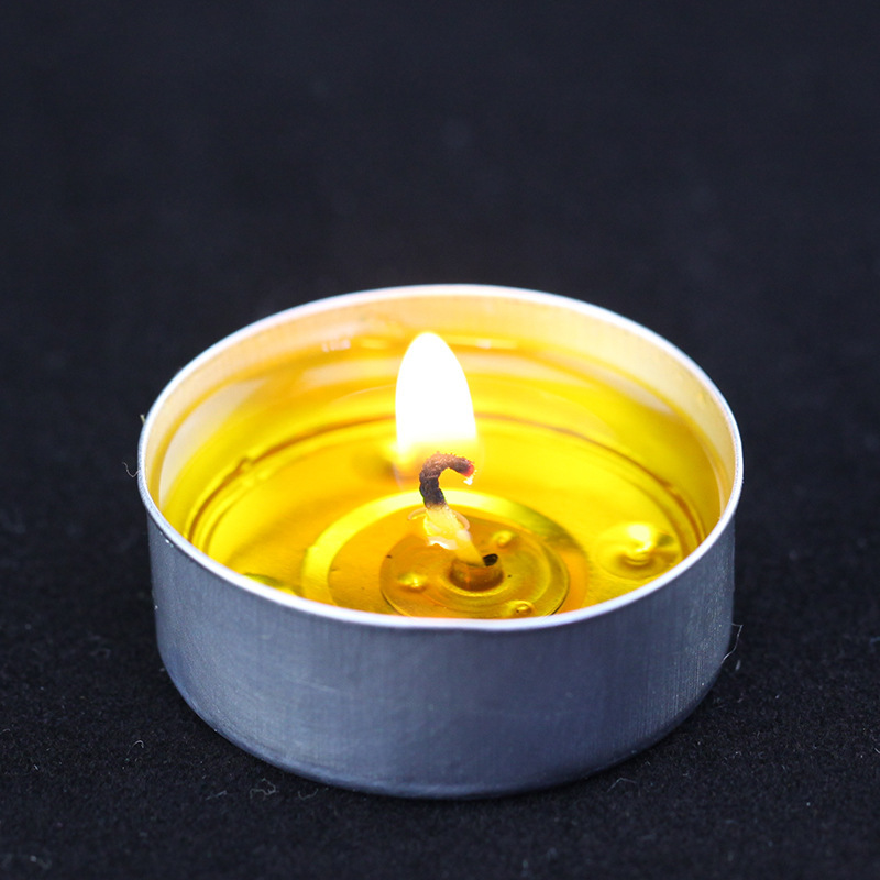 批发古城福慧阁供灯用品3小时锅底铝壳酥油灯长明灯食用酥油蜡烛