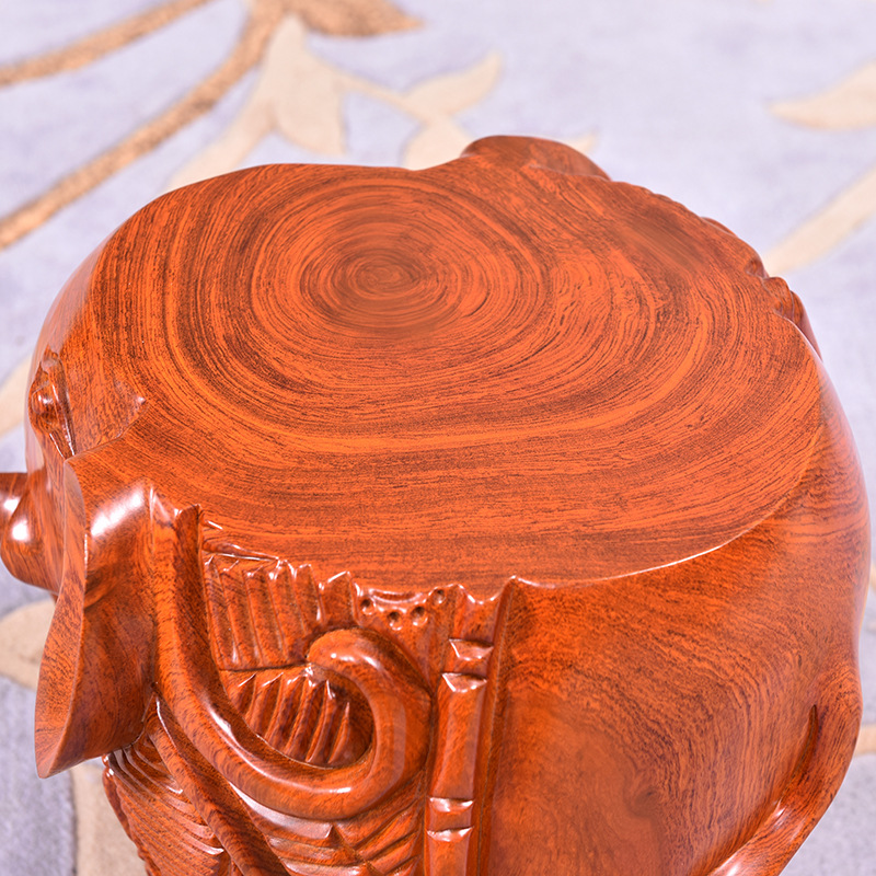 花梨木雕大象换鞋凳实木质雕刻泰国大象凳子客厅沙发凳工艺品