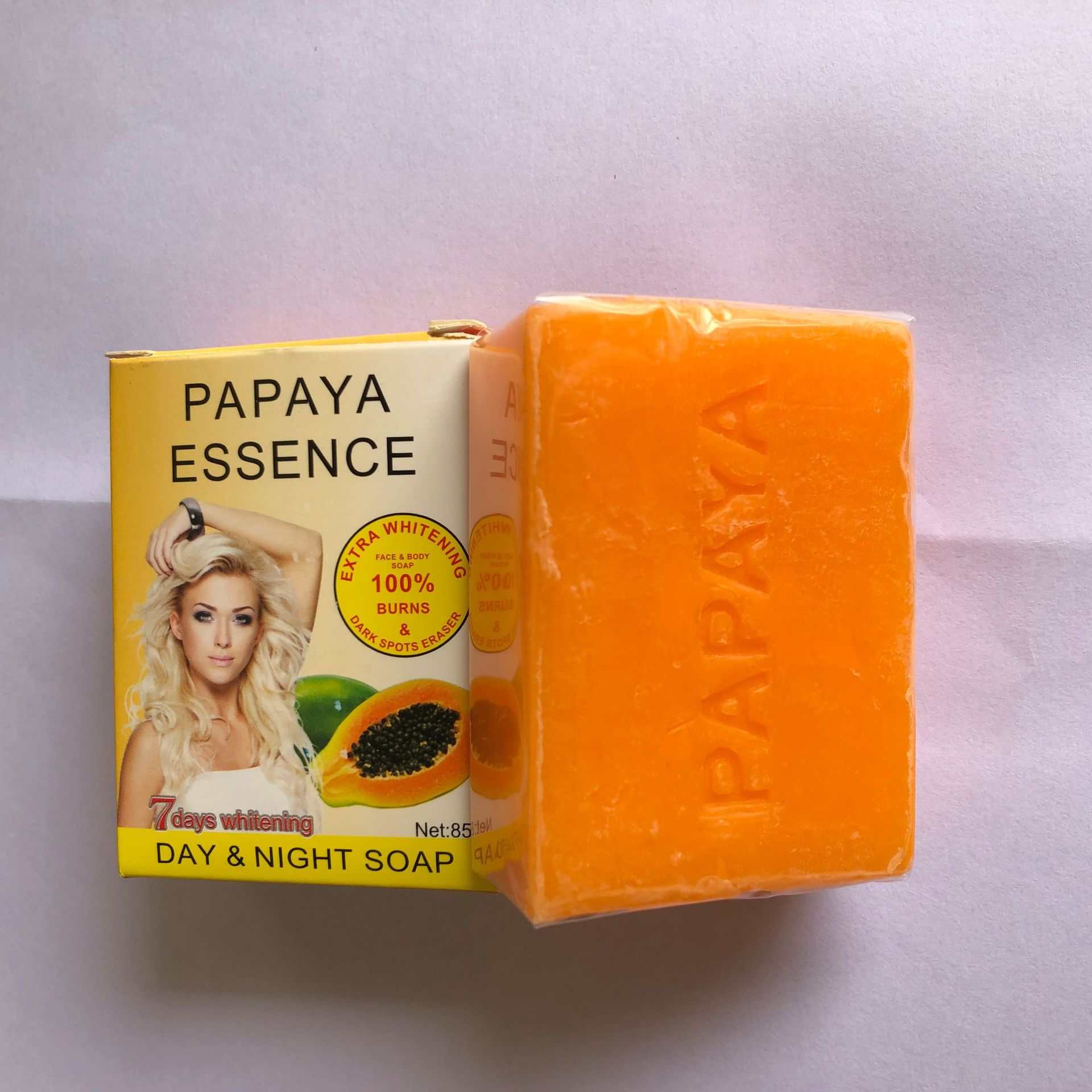 出口中东papaya木瓜手工香皂洗脸皂去角质提亮肤色深层清洁洁面皂