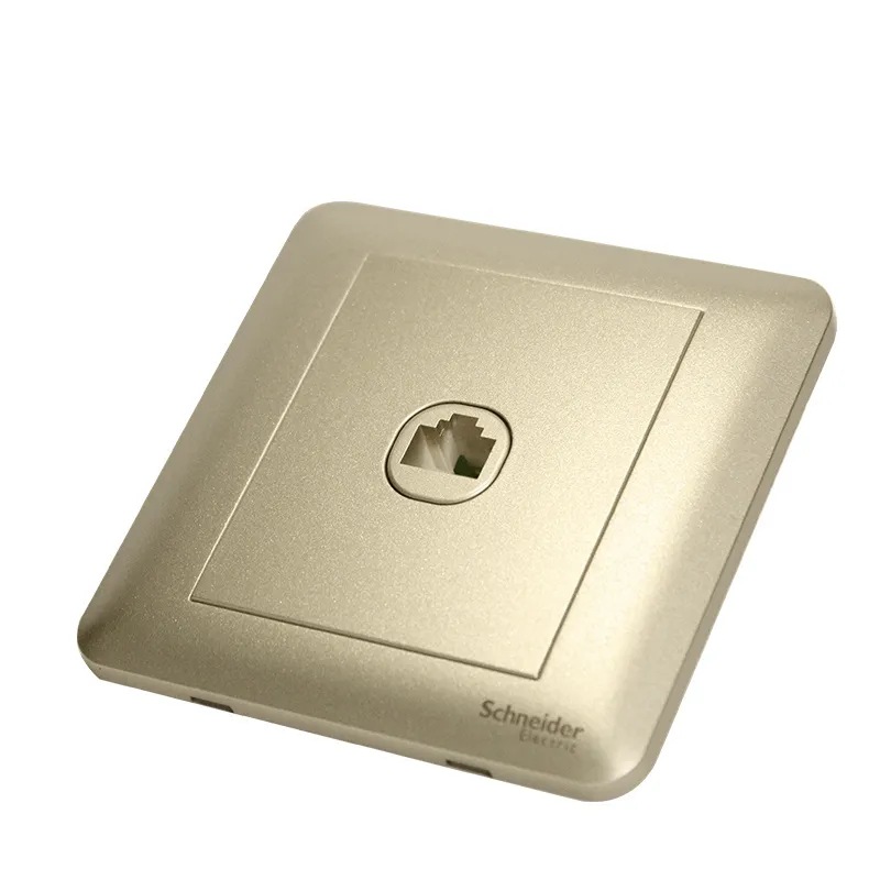 施耐德畅意系列单联信息插座雅致金一位网络插口
