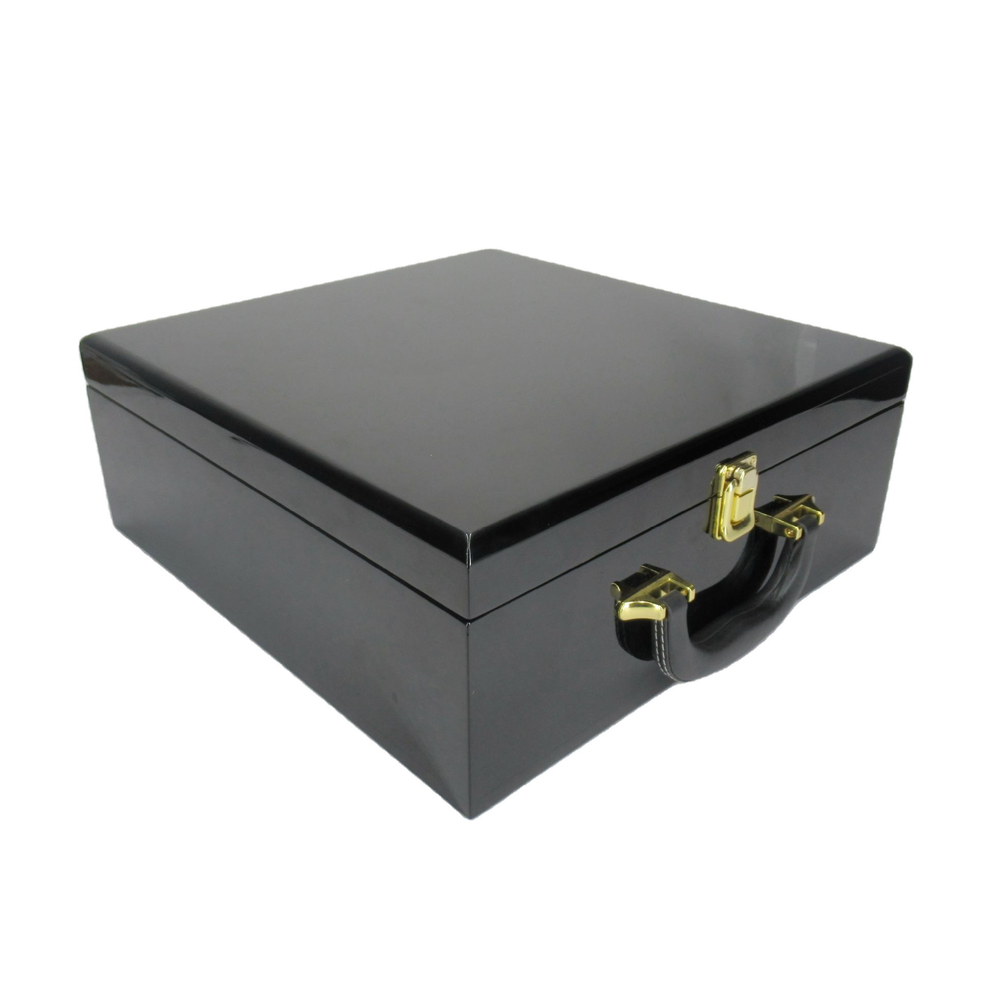 钢琴漆酒盒高档手提款亮光三支装黑色烤漆木盒工艺品礼品盒