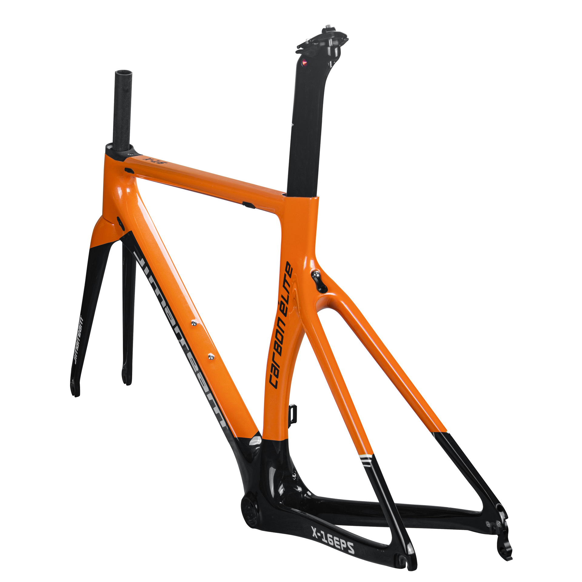 2021款jimaiteam碳纤维自行车车架破风公路车架x-16系列/珍珠橘色
