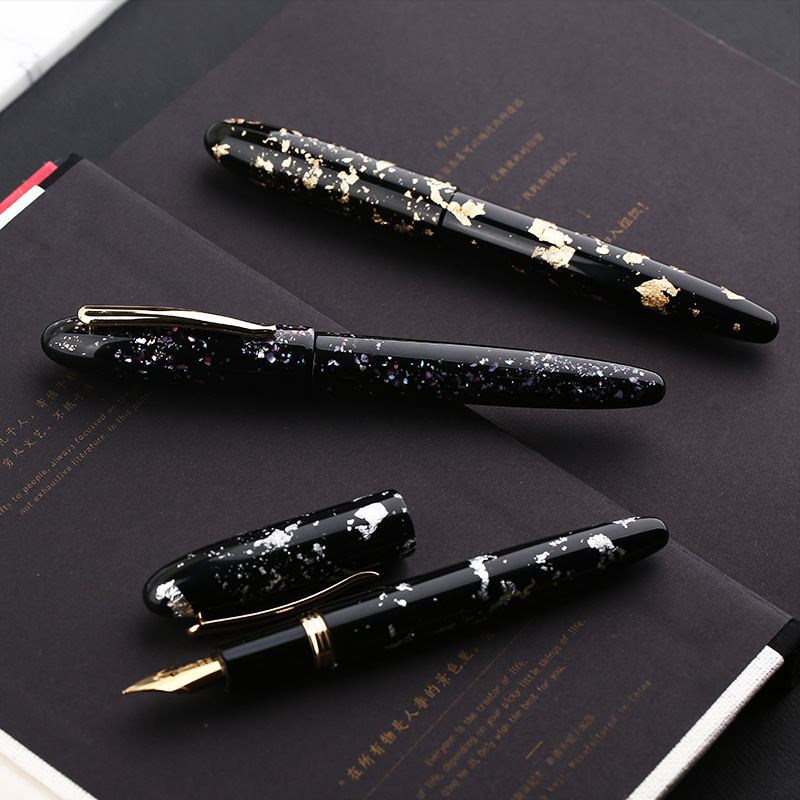 moonman末匠m8螺钿树脂金箔贝母钢笔35#镀金大明尖礼品礼盒装钢笔