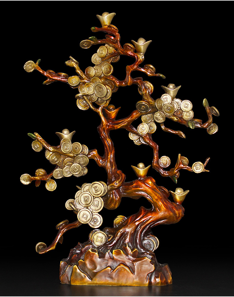 吉善缘全铜摇钱树家居装饰店铺办公室送礼招财树厂家批发0688