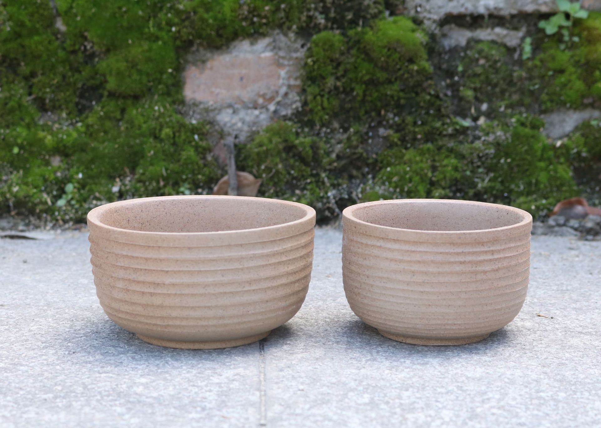 多肉植物花盆批发陶瓷粗陶素陶复古古朴控螺纹纹理zakka简约圆形