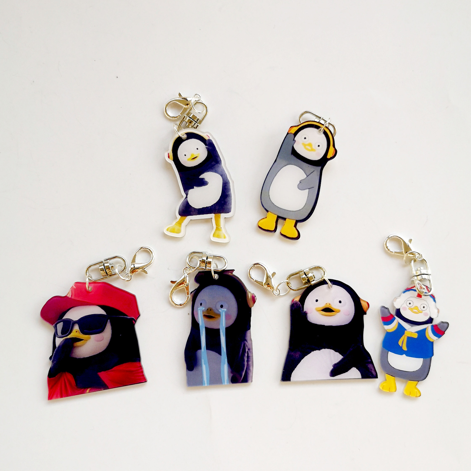 韩国pengsoo企鹅 创意钥匙扣小卡 包包衣服挂件 新款周边