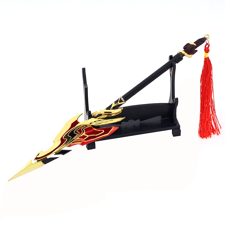 游戏周边韩信飞衡伸缩版兵器金属工艺品可伸缩武器锌合金摆件