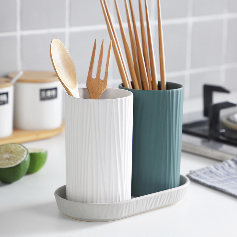 Nordic Kitchen Storage Chopstick Canister Ceramic Chopsticks Holder Draining Plate Household Chopsticks Cage Hotel Chopstick Holder Chopsticks Basket Storage Rack