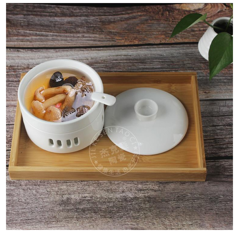 酒店陶瓷汤盅可加热蜡烛保温炖盅辽参盅碗位菜盅汤鲍鱼海参碗盅