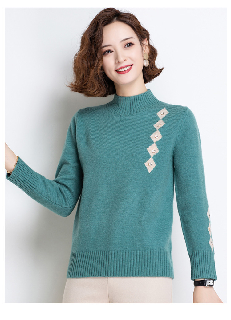 羊绒毛衣秋冬季新款女装宽松打底针织衫女士羊毛衫时尚装