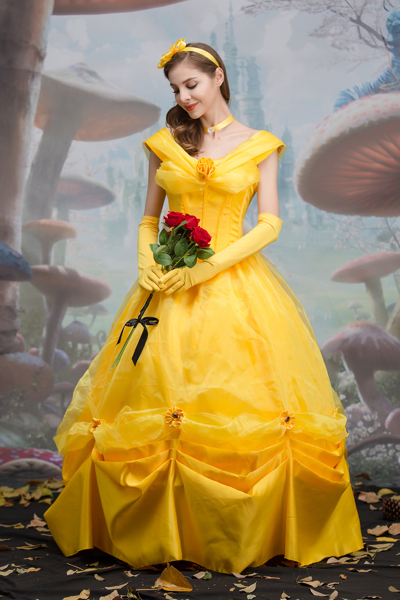 美女与野兽贝儿公主裙 万圣节贝尔舞会礼服cosplay服装派对主题