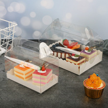 塑料透明手提烘焙西點盒包裝盒千層慕斯蛋糕盒馬芬杯冰淇淋打包盒