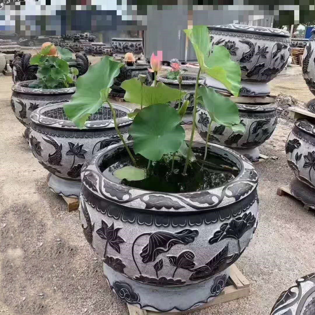 各种花盆花缸 家用荷花缸 仿古做旧匝道石槽