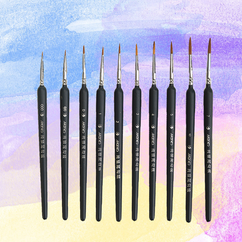 油画描边狼毫勾线笔套装手绘数字油画笔描边笔绘画笔水彩丙烯画笔