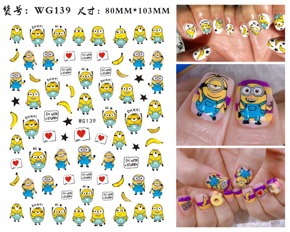 WG Cute Cartoon Children's Nail Stickers Nail Stickers Snoopy Nail Beauty Applique Gifts Nail Sticker