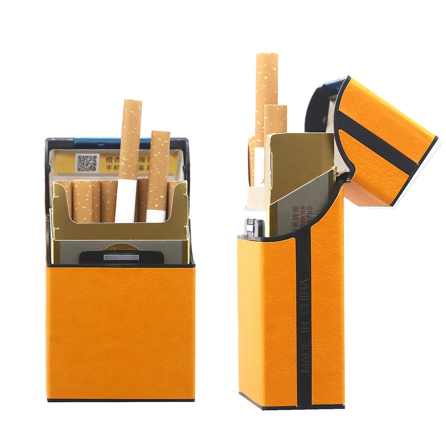 20支装烟盒个性创意便携式翻盖疯马纹皮质整包20香烟盒子男定制