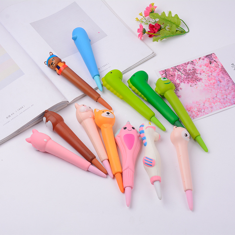 热销新品 动物写字笔pu发泡海绵笔套带笔儿童可爱发泄解压捏捏乐