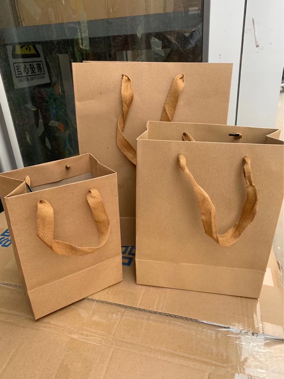 牛皮纸空白手提袋 diy手工干花麻绳简笔画真花亲子暖场活动材料