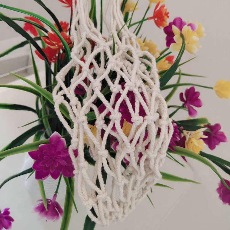 复古水杯网兜网袋 可爱水瓶网袋手工编织镂空网兜手提袋杯子套