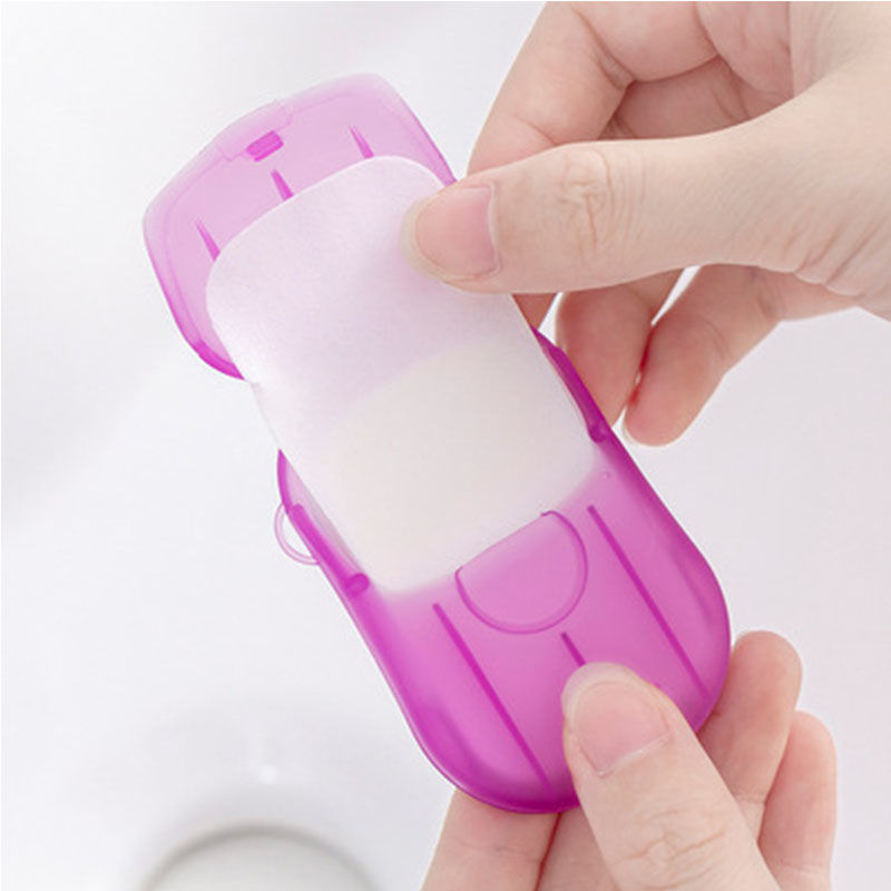 in Stock Wholesale Portable Soap Slice Student Cute Wash Hand Strap Fragrance Disposable Convenient Boxed Soap Sheet