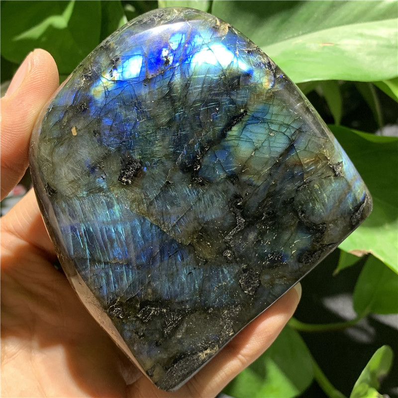 天然灰月光石拉长石原石毛料打磨抛光观赏奇石摆件矿石教学标本