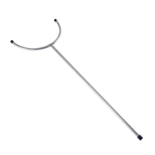 不锈钢伸缩钢叉学校安保叉防护钢叉防暴叉 无手柄简易款