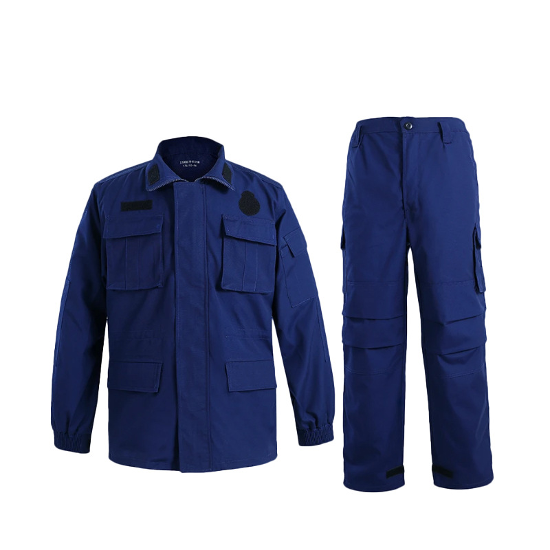 户外春秋冬季加厚耐磨透气火焰蓝色消防救援迷彩作训服工作服套装