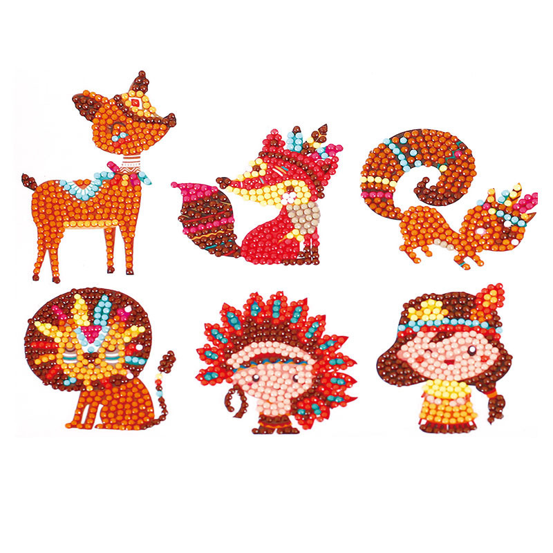 亚马逊爆款5d 儿童钻石画随意贴diy手工制作装饰贴画公主冰箱贴