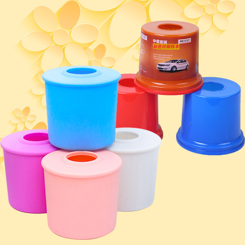 定制塑料圆形卷纸筒可广告圆形卷筒纸巾筒圆筒盒纸巾盒定logo
