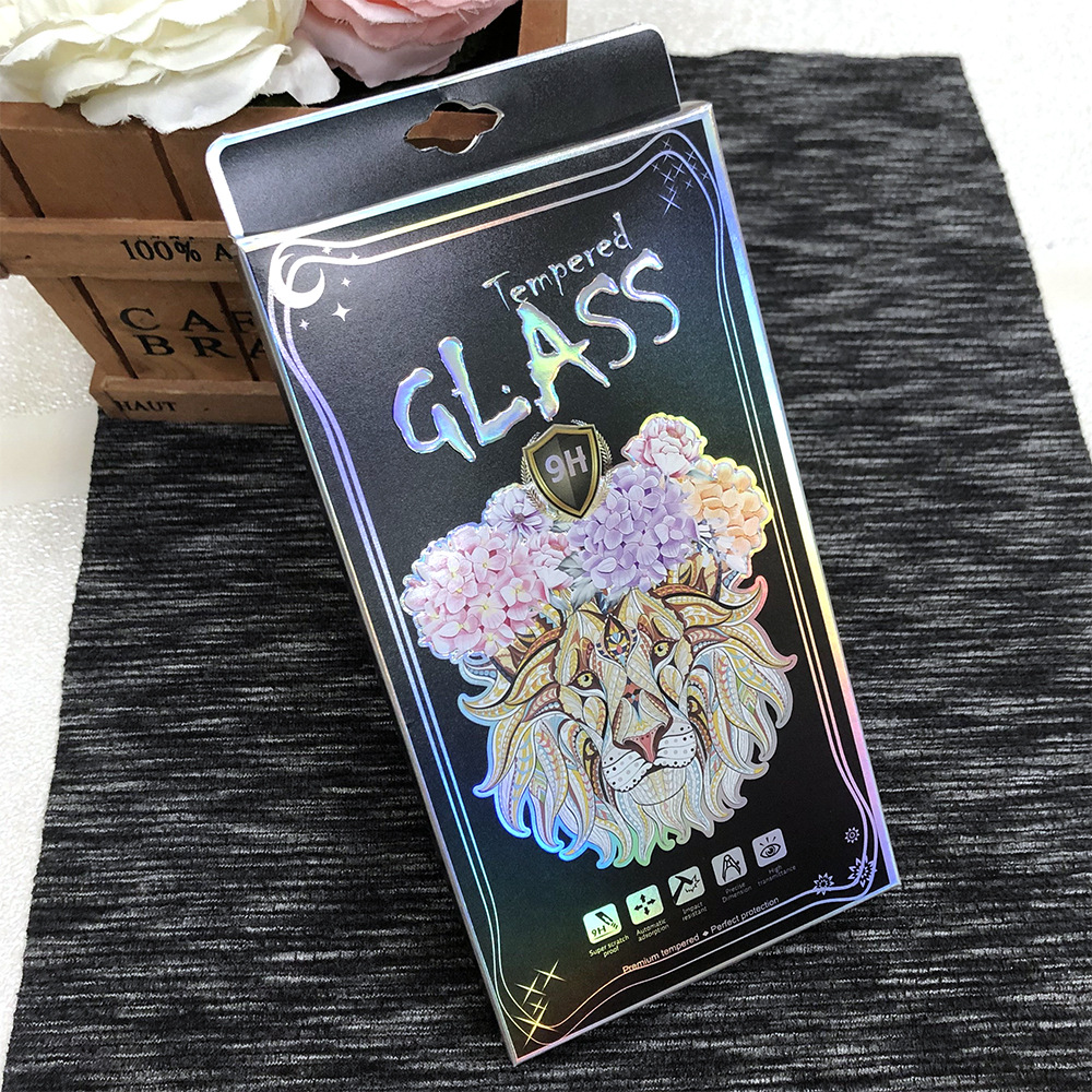 现货钢化膜包装通用素面镭射纸纸盒包装纸盒内托包装