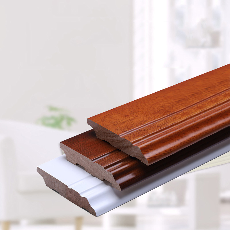 番龙眼实木踢脚线纯实木墙贴装饰封边白色烤漆轻奢款地脚线墙角线