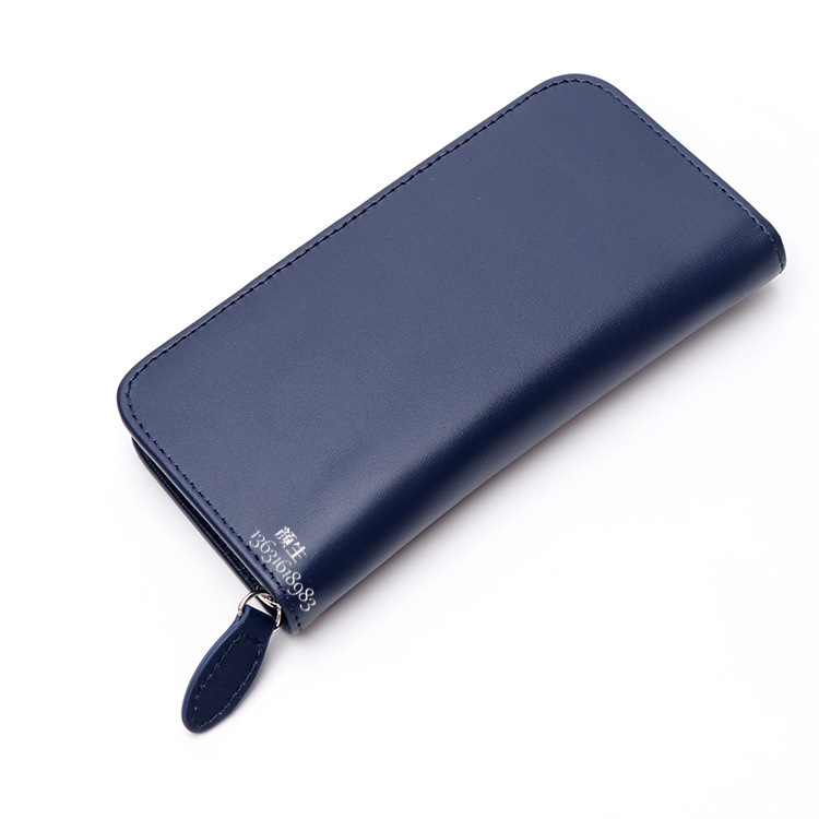 真皮拉链笔袋 头层牛皮钢笔收纳袋 高端三支装钢笔拉链包厂家定制