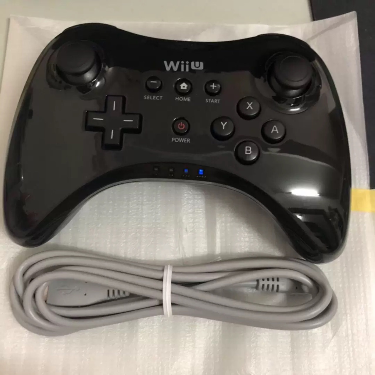 任天堂wiiu经典por手柄牛角手柄 游戏无线震动手柄 裸装 送数据线