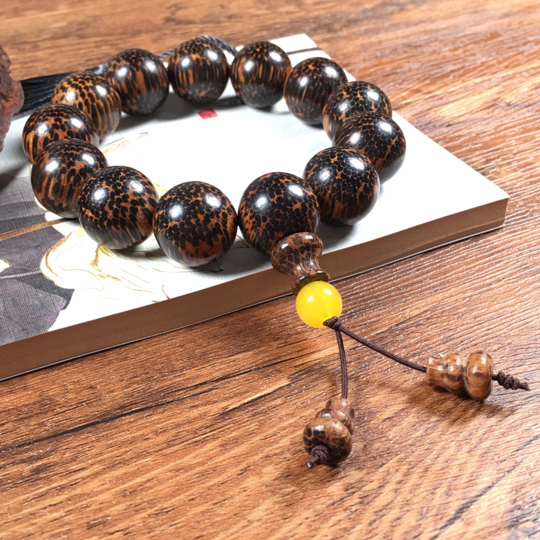 南美蛇鳞木手串20佛珠手链蛇纹木原木念珠时尚文玩手饰情侣款饰品