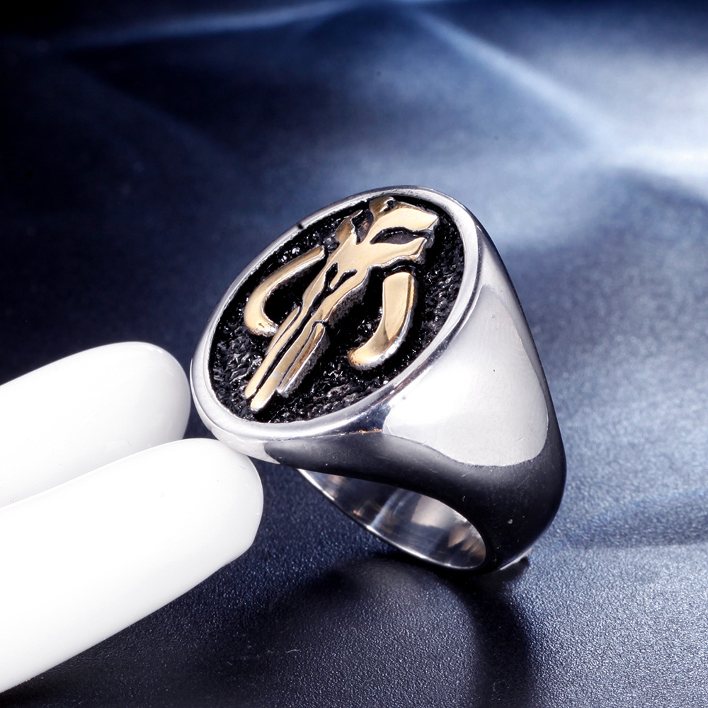 欧美潮流骷髅戒指 时尚潮流钛钢骷髅头指环 男士饰品